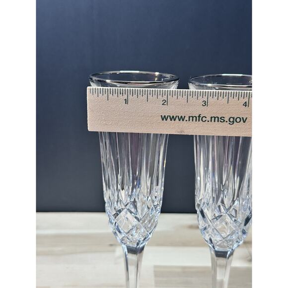 Set/4 Noritake Rockford Wedding Champagne Flute FULL LEAD CRYSTAL No Box Gift - Picture 8 of 8
